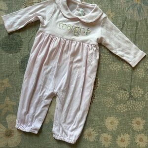 Margot Embroidered Baby Pink Romper